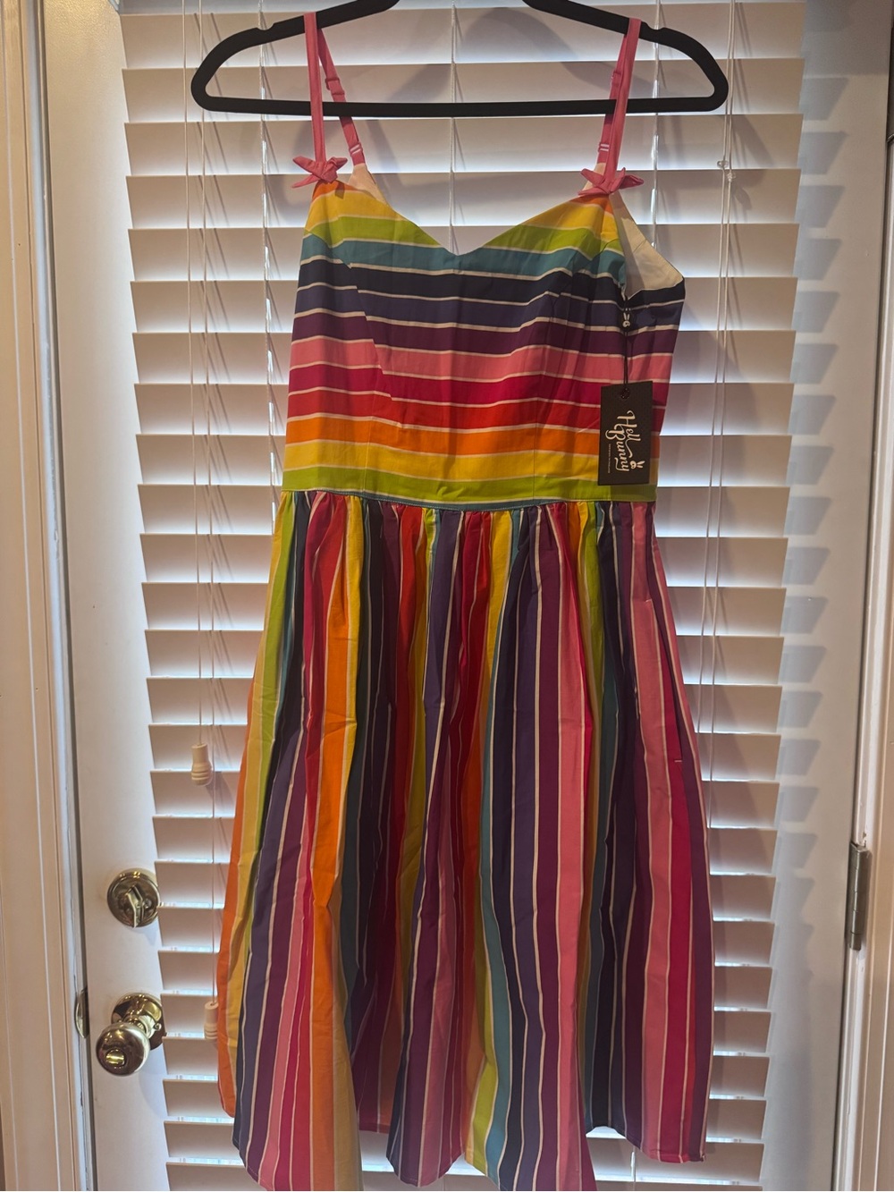 Hell Bunny Multicolor Rainbow Stripe Sundress - Pink Straps